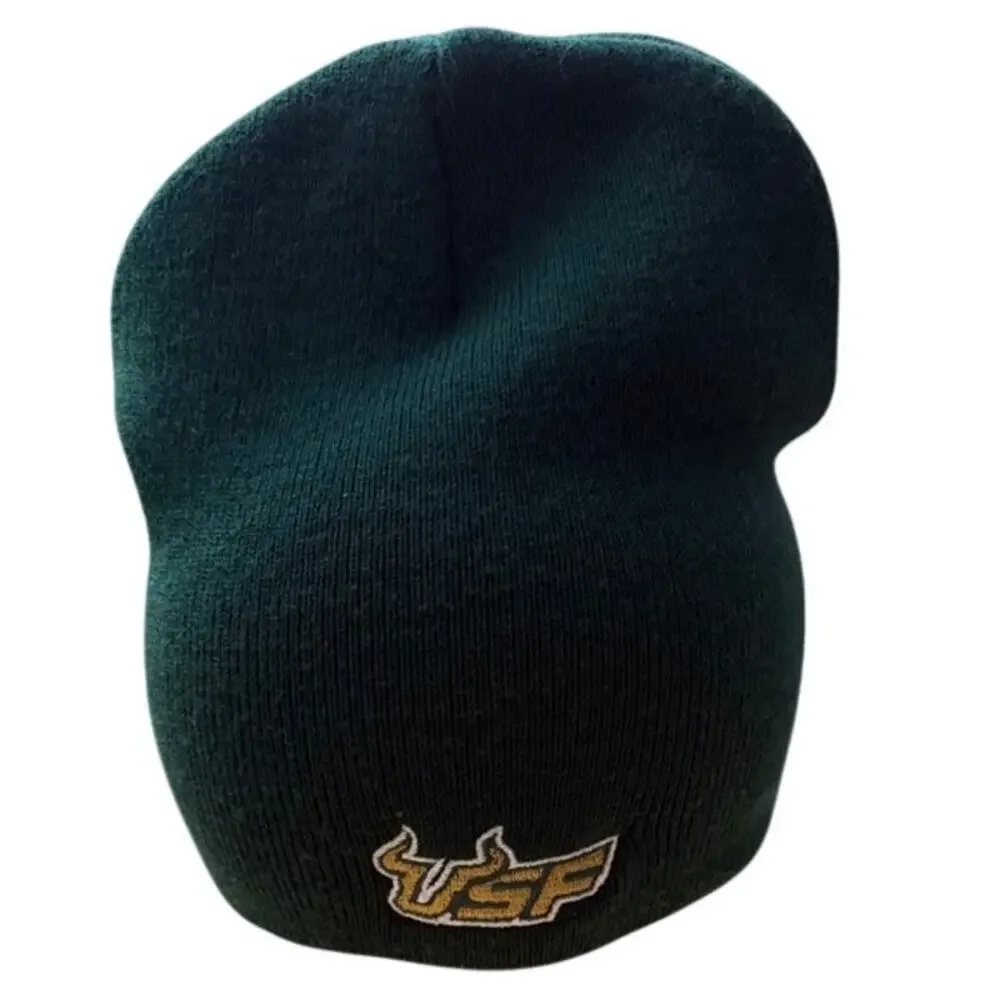 USF South Florida Bulls green beanie hat stocking cap embroidered logo